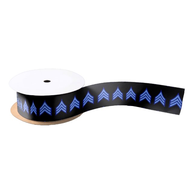 Thin Blue Line Police Sergeants Forever Satin Ribbon (Spool)