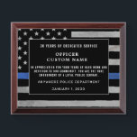 Thin Blue Line Police Service Award Plaque<br><div class="desc">Customize this beautiful gift with your own text to suit the circumstances. It makes a wonderful gift for all of the usual gift occasions but also in acknowledgement of personal achievement, recognition, promotion or retirement. It is intended to honor the courageous men and women who protect our communities. This is...</div>