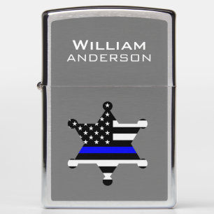 Thin Blue Line Police Sheriff Zippo Lighter