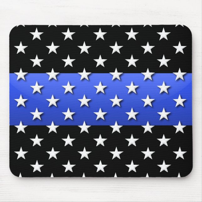 Thin Blue Line Police Stars and Stripes Mouse Pad (Front)