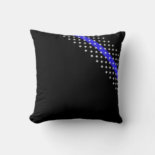 Thin Blue Line Police Stars and Stripes Throw Pillow