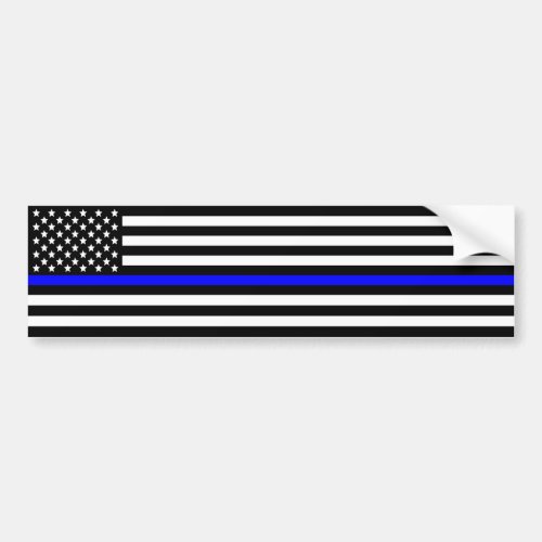 Thin blue line Police Support Bumper Sticker