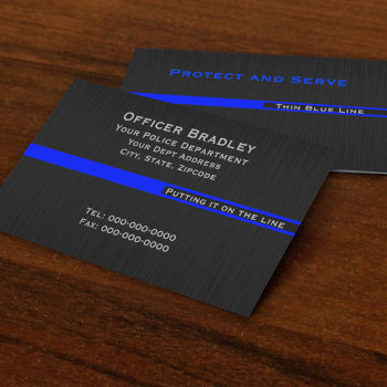 Thin Blue Line Police Support Leo Business Card by Shellibean_on_zazzle at Zazzle