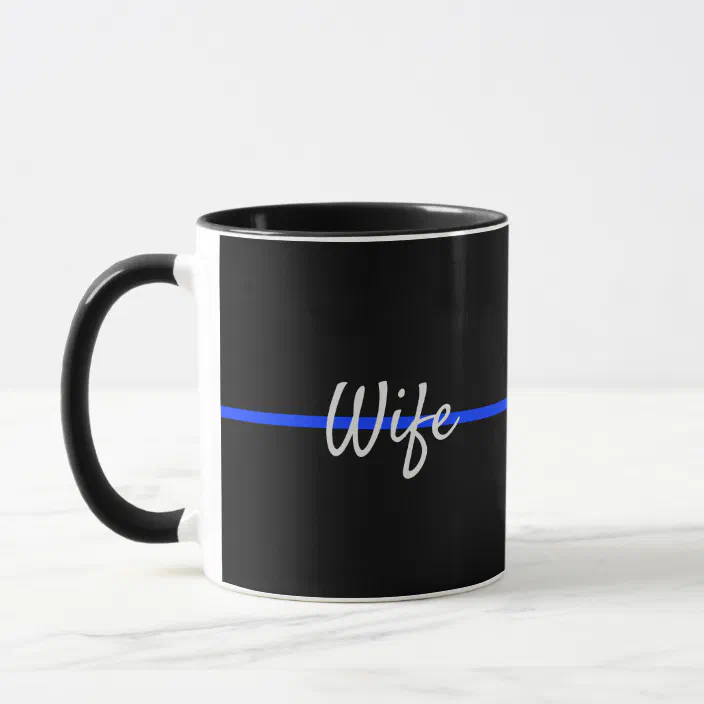 Thin Blue Line Law Enforcement Coffee Mug Black Mug Ceramic Mug Police 