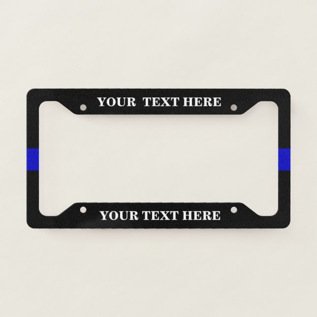 Thin blue line Police Support License Plate Frame (Front)