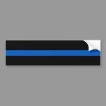 Thin Blue Line Police Supporter Bumper Sticker