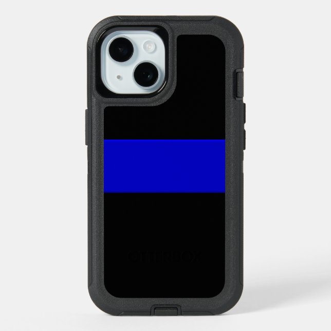 Thin Blue Line Police Supporter iPhone 15 Case (Back)