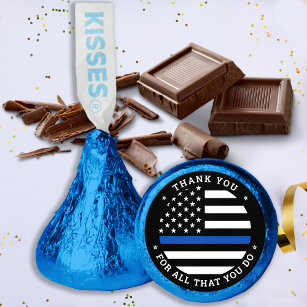 Thin Blue Line Police Thank You Chocolate Hershey®'s Kisses®