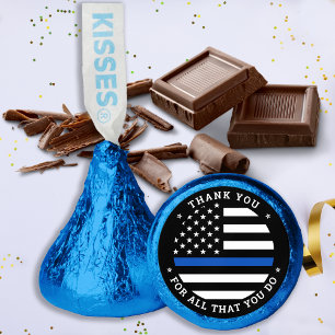 Thin Blue Line Police Thank You Chocolate Hershey®'s Kisses®