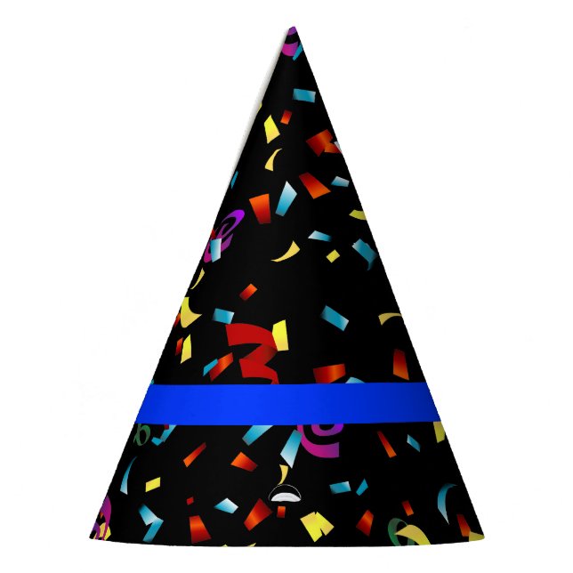 Thin Blue Line Police Themed Party Confetti Hat (Left)