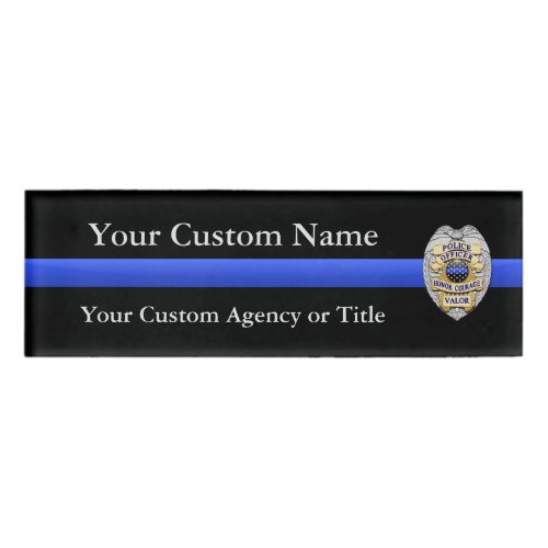 Thin Blue Line Police Virtues Badge
