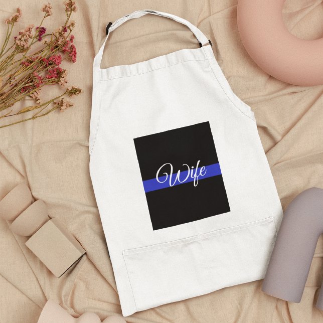 Thin Blue Line: Police Wife Adult Apron (Creator Uploaded)