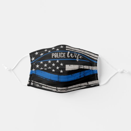 Thin Blue Line Police Wife Adult Cloth Face Mask