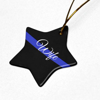 Thin Blue Line: Police Wife Ceramic Ornament