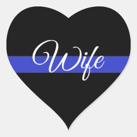 Thin Blue Line: Police Wife Heart Sticker