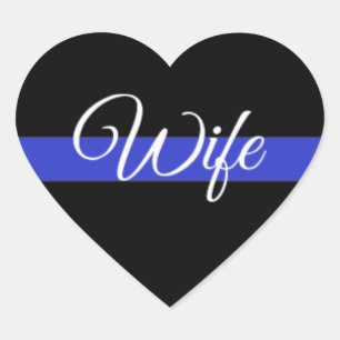 Thin Blue Line: Police Wife Heart Sticker