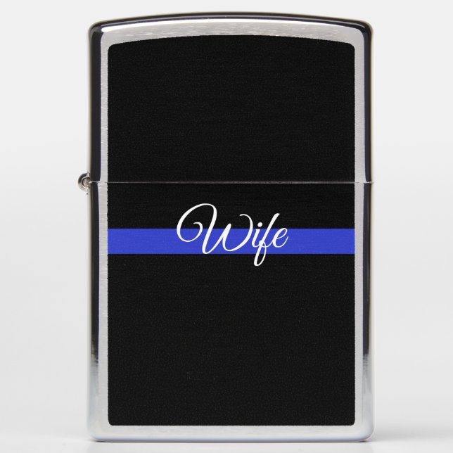 Thin Blue Line - Police Wife Zippo Lighter (Front)