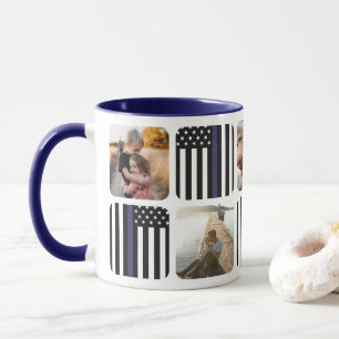 Thin Blue Line Policeman Photo Coffee Mug