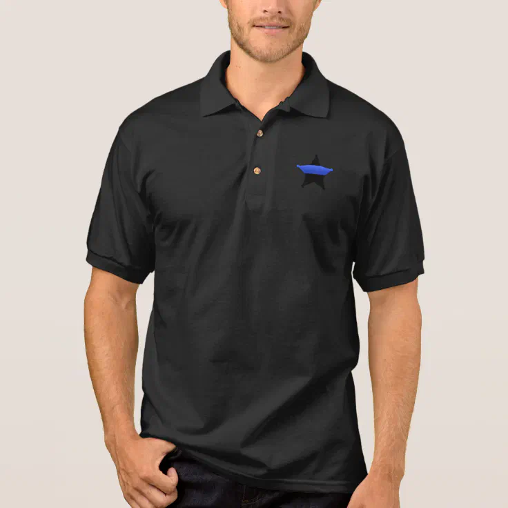 thin blue line flag polo shirt