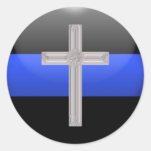 Thin Blue Line Prayer For Safety Classic Round Sticker