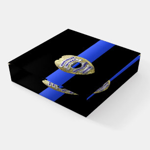 Thin Blue Line Retired Badge Paperweight