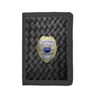 Thin Blue Line Retired Badge Trifold Wallet