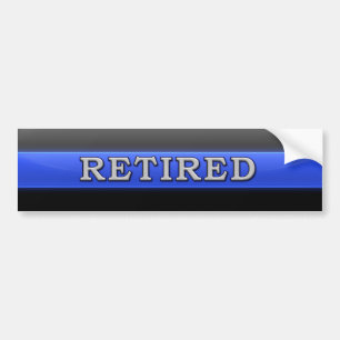 Thin Blue Line Retired Bumper Sticker