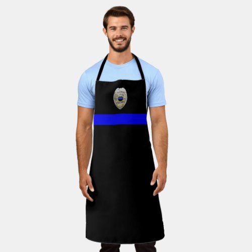 Thin Blue Line _ Retired Police Long Apron