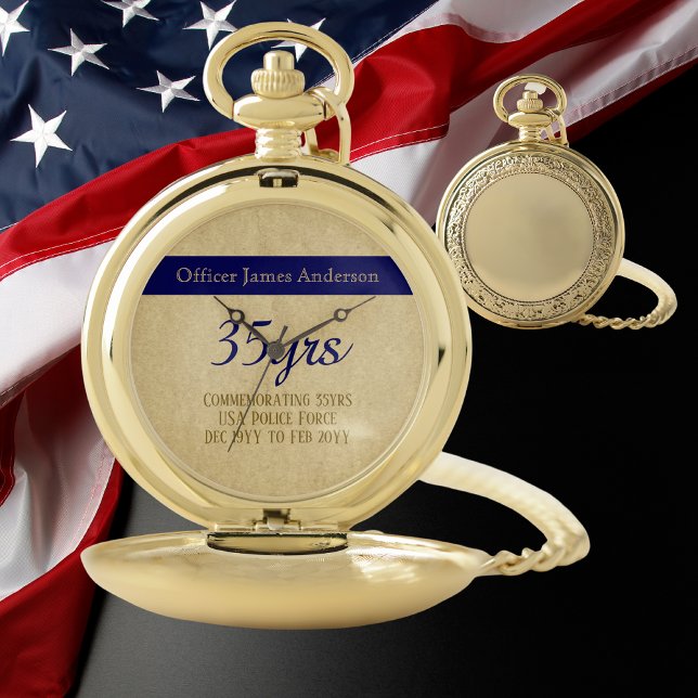 Thin Blue Line Retirement Gift Watch Personalized (Creator Uploaded)