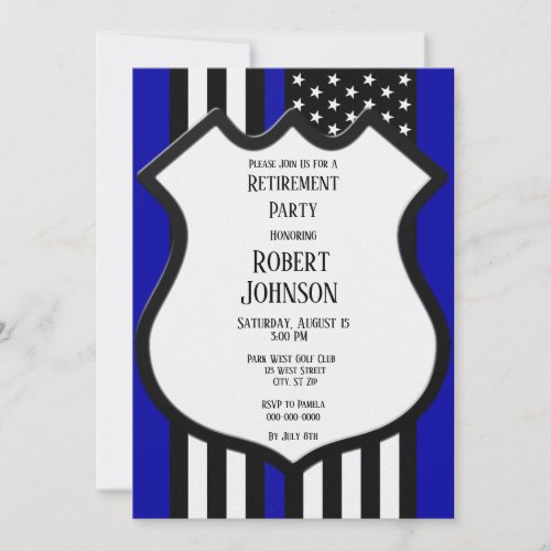 Thin Blue Line Retirement Invitation