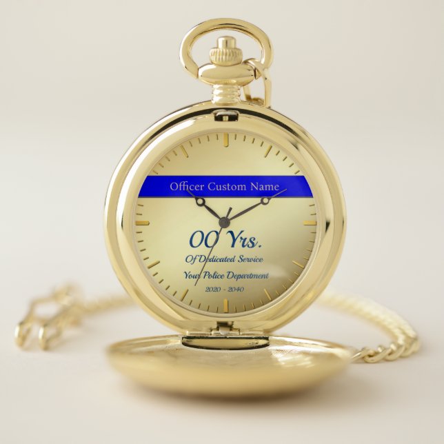 Thin Blue Line Retirement Pocket Watch (Inside)