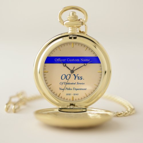 Thin Blue Line Retirement Pocket Watch