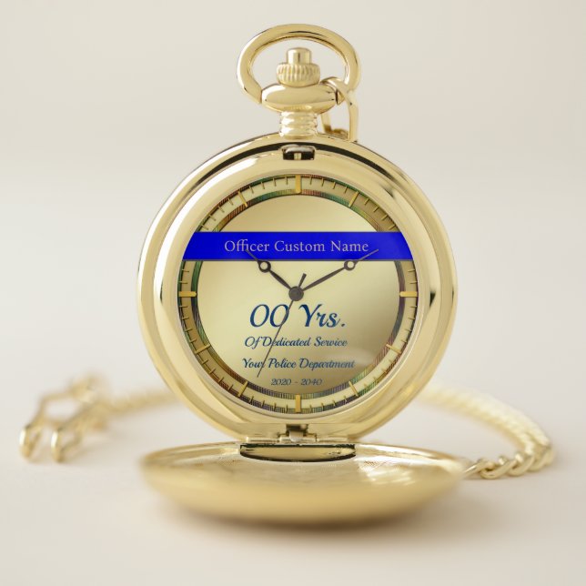Thin Blue Line Retirement Pocket Watch (Inside)