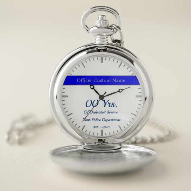 Thin Blue Line Retirement Pocket Watch (Inside)