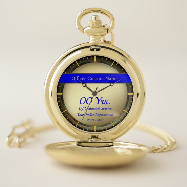 Thin Blue Line Retirement Pocket Watch (Inside)