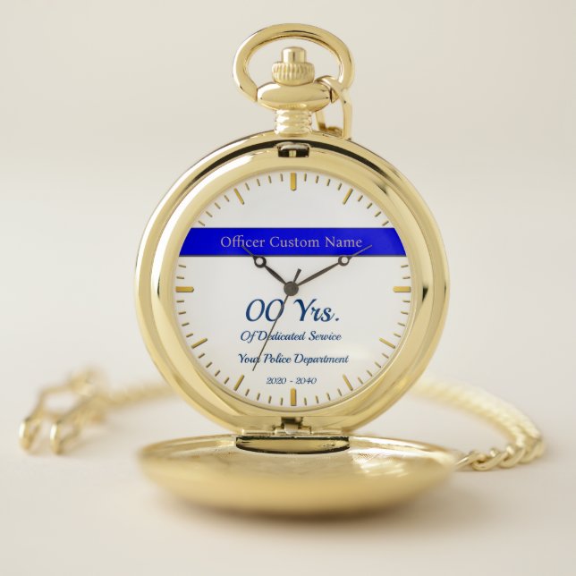 Thin Blue Line Retirement Pocket Watch (Inside)