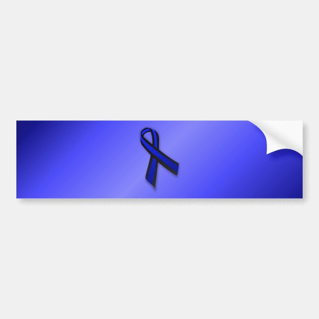 Thin Blue Line Ribbon Bumper Sticker (Front)