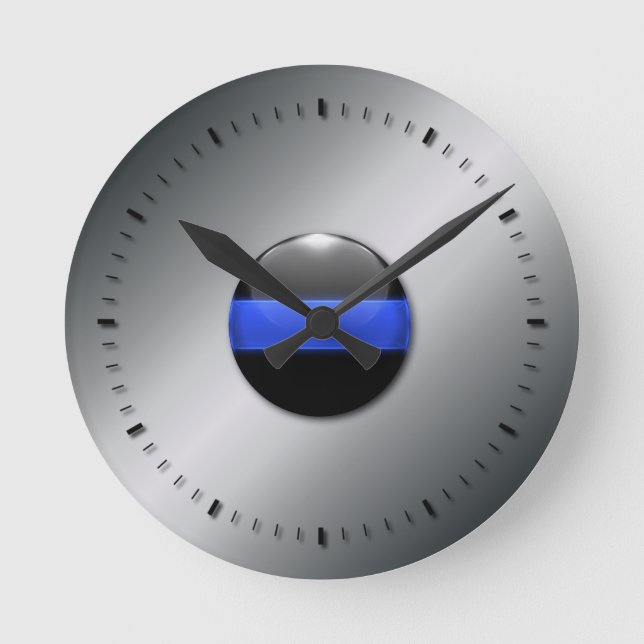 Thin Blue Line Round Clock (Front)
