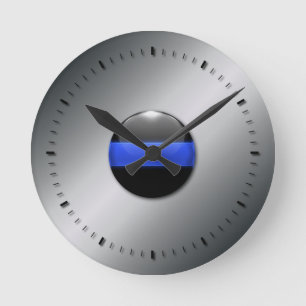 Thin Blue Line Round Clock