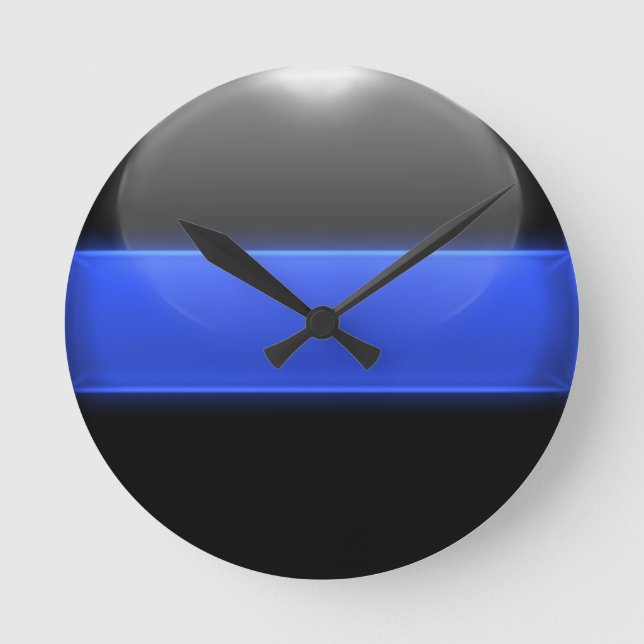 Thin Blue Line Round Clock (Front)