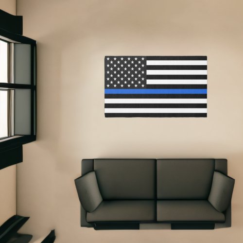 Thin Blue Line Rug