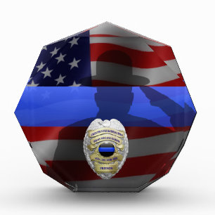 Thin Blue Line Salute No Greater Love Badge 3 Award