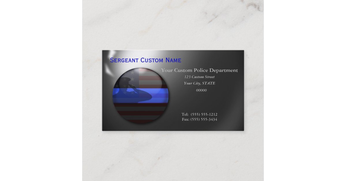 Thin Blue Line Saluting Balls Of Steel Business Card Zazzle Com