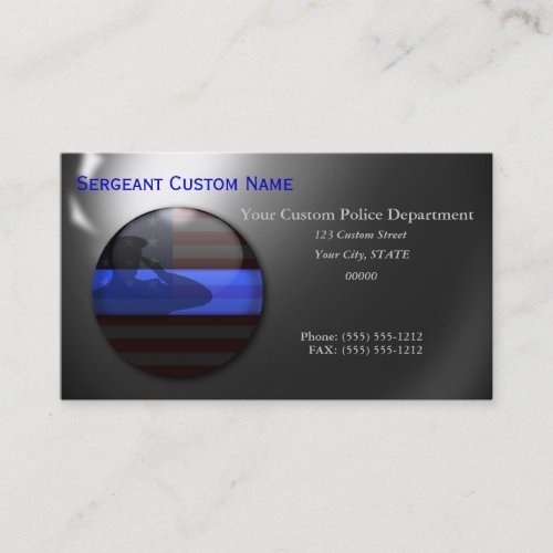 Thin Blue Line - Saluting Balls of Steel Business Card Template