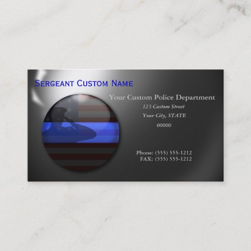 Customizable Thin Blue Line - Saluting Balls of Steel Business Card Template