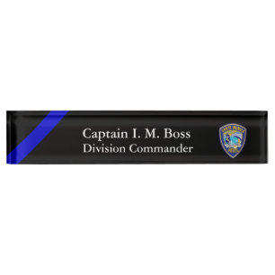 Thin Blue Line Santa Monica Patch Desk Name Plate