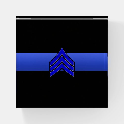 Thin Blue Line Sergeant Rank Stripes Paperweight