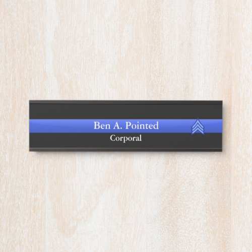 Thin Blue Line _ Sergeant Stripes Rank  Door Sign