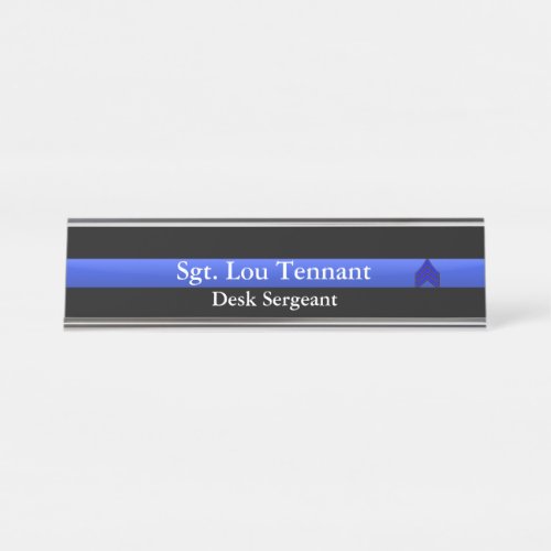 Thin Blue Line _ Sergeant Stripes Rank Nameplate