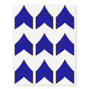 Thin Blue Line Sergeant Stripes Temporary Tattoos